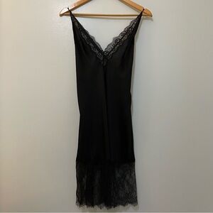Victoria's Secret Black Lace Trim Chemise